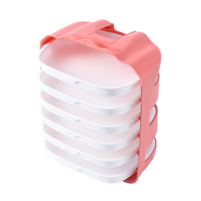 

6-слойная пластиковая подставка для гарниров, поднос для хранения, многослойный, дренажный, поднос для хот-пота, барбекю, настенный, бытовые кухонные принадлежности розовый