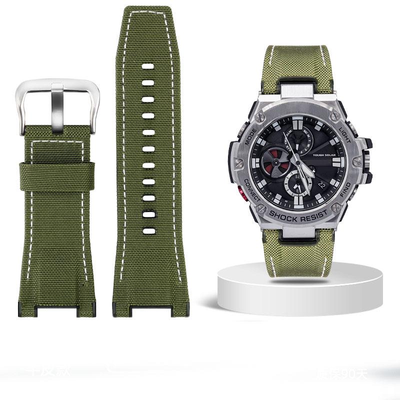 Pro hodinky Casio GST-S100G S110 S130L W100G W110 210B 400G Řemínek na hodinky plátěný Náramek 26*14mm Pánský měkká kůže Hovězí kůže Kožený řemínek na hodinky