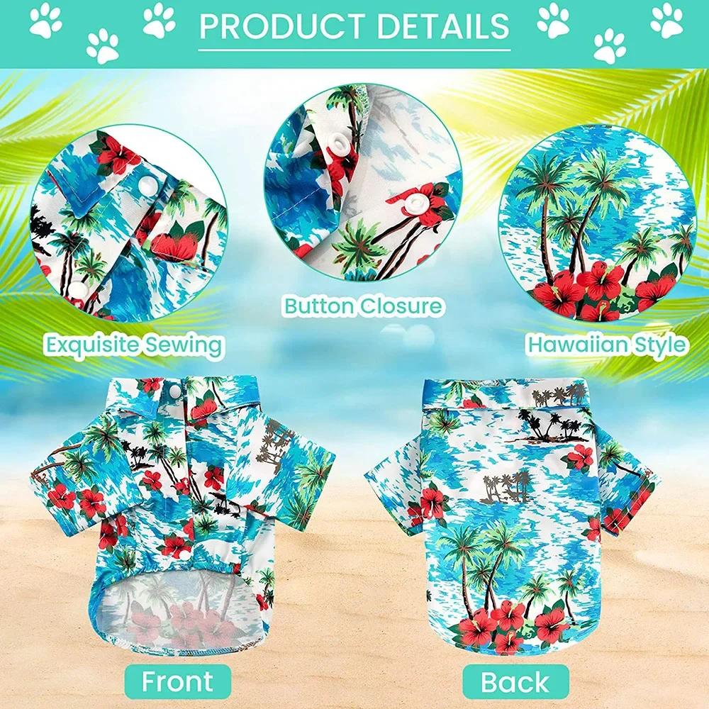 Dog Hawaiian Shirt Designer Dog Summer Clothes for Small Medium Pet Boys and Girls in Days Breathable Puppy Cat Polo T-Shirt