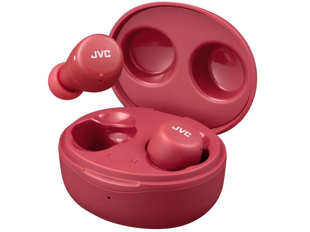JVC Kenwood HA-A5T-R Wireless Bluetooth Earbuds, Compact and Lightweight, Up to 15 Hours of Playback, Bluetooth Ver. 5.1 Compatible, Red