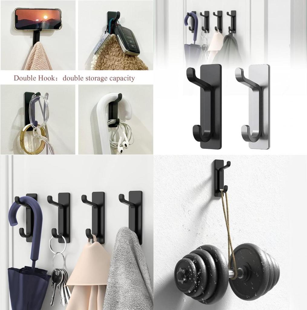 Durable Stainless Steel Clothes Hook Set With High Low Dual Hooks For Versatile Use