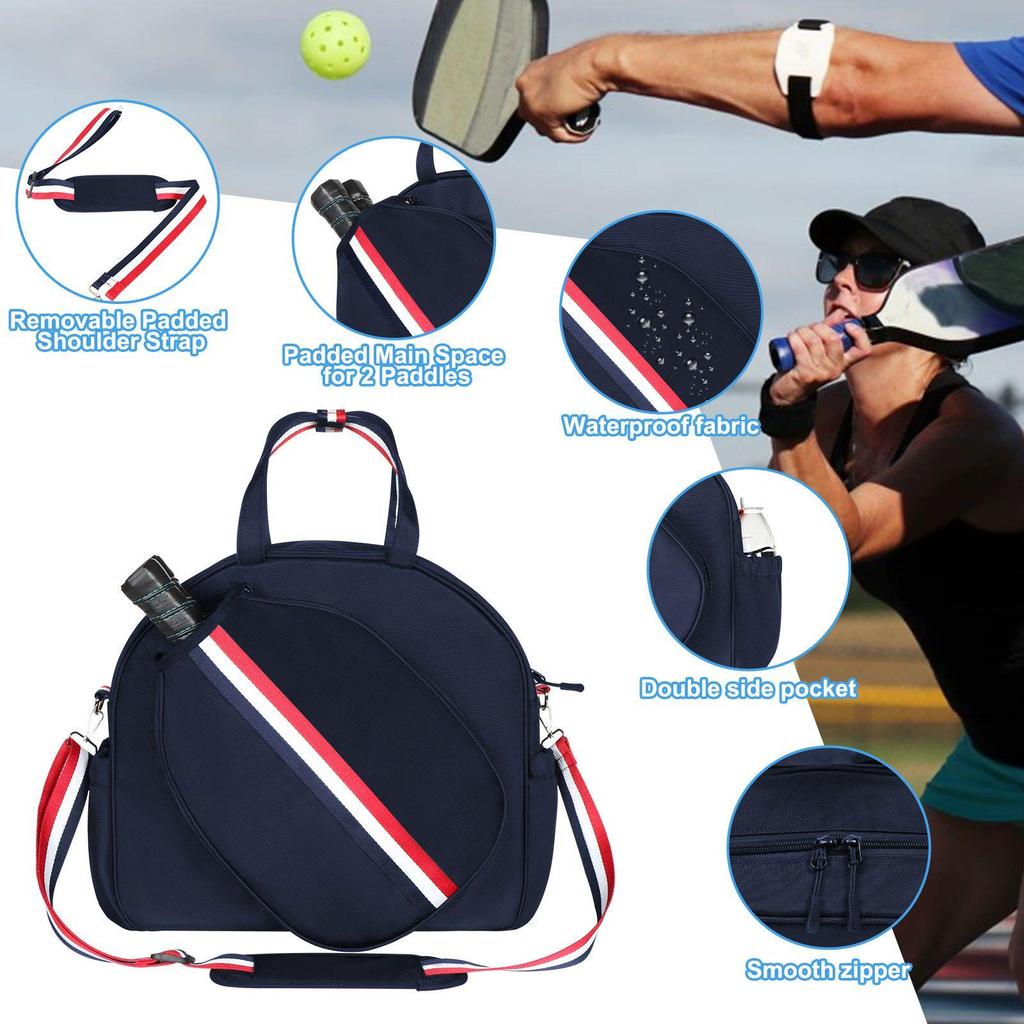 Crossbody Waterproof Ping Pong and Pickleball Paddle Bag for Men and Women