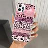 Rosa Leopardenmuster Handyhülle für iPhone 17 Air 16 15 Plus 14 13 Mini 12 11 Pro Max 16E 7 8 SE 2020 Weiche Funda Druckschale 17 Ai