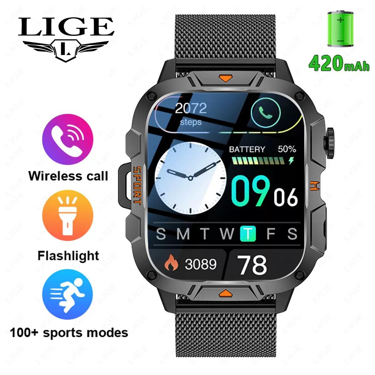 

Новые прочные военные GPS-смарт-часы для мужчин, AMOLED HD-экран, измерение пульса, Bluetooth-звонки, водонепроницаемые, для активного отдыха, 2025