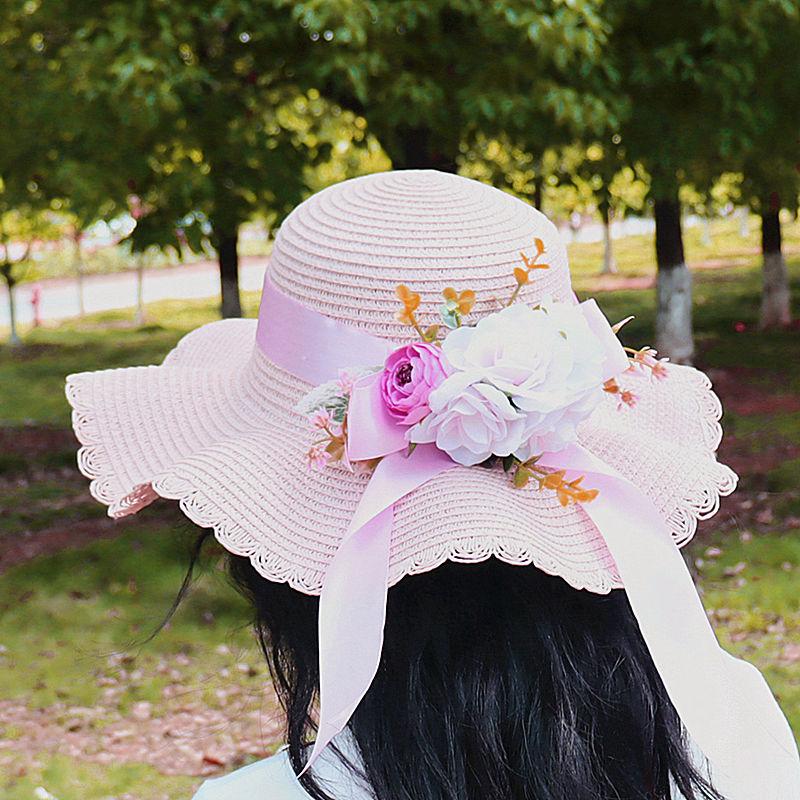 Beach Straw Hat for Women In Summer with A Large Brim for Sun Protection and Shade Versatile for Travel UV Resistant and Large Brimmed Cool Hat