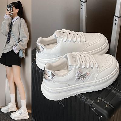 Trend Butterfly Versatile Fashion Little White Shoes Women's Summer Skirt 2024 Spring and Autumn Popular Platform Casual Board Shoes