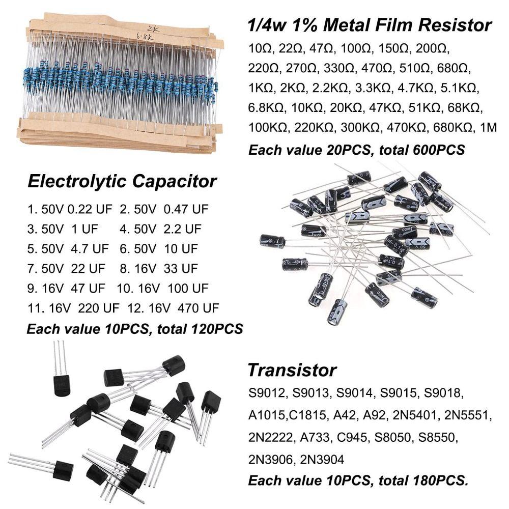 Light Emitting Diode Electronic Components Kit Six Types Assortment Pack  Arduino Project