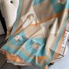 400g Retro Ethnic Bluebird Scarf: Women's Winter Warm Neck Warmer, High-End Imitation Cashmere Shawl.