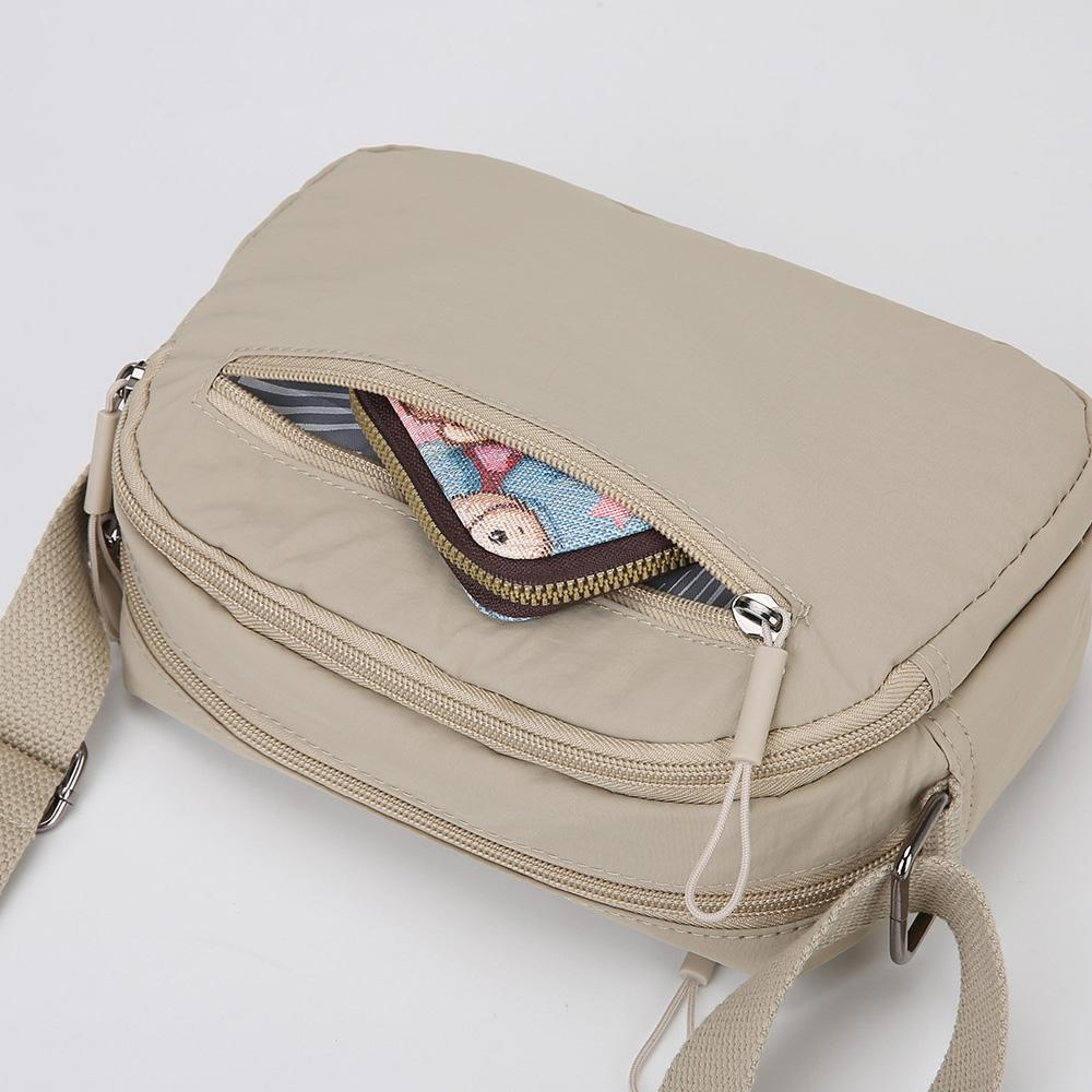 Nylon Kleine Tasche Mehrfachfächer Reißverschluss Kleine Quadratische Tasche Damen Schultertasche Umhängetasche