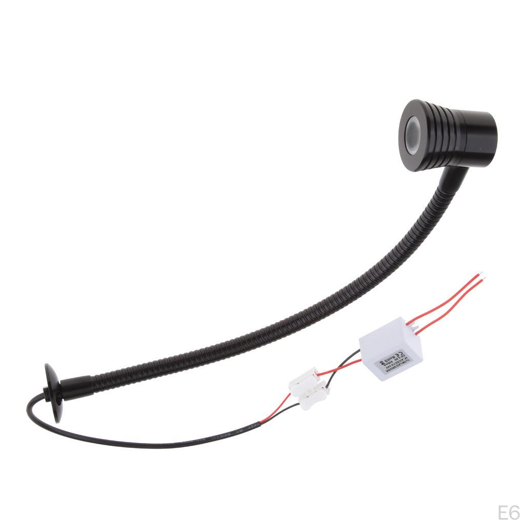 Lamp 2W, Bedside - Adjustable Reading with Long Gooseneck, Lighting for Marine, Boat, RV