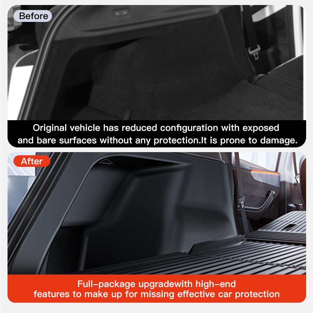 YZ Rear Trunk Side Anti-Kick Pad For Tesla Model Y Juniper 2025 TPE Full Coverage Protection Kit Car Interior Anti-dirty Pad