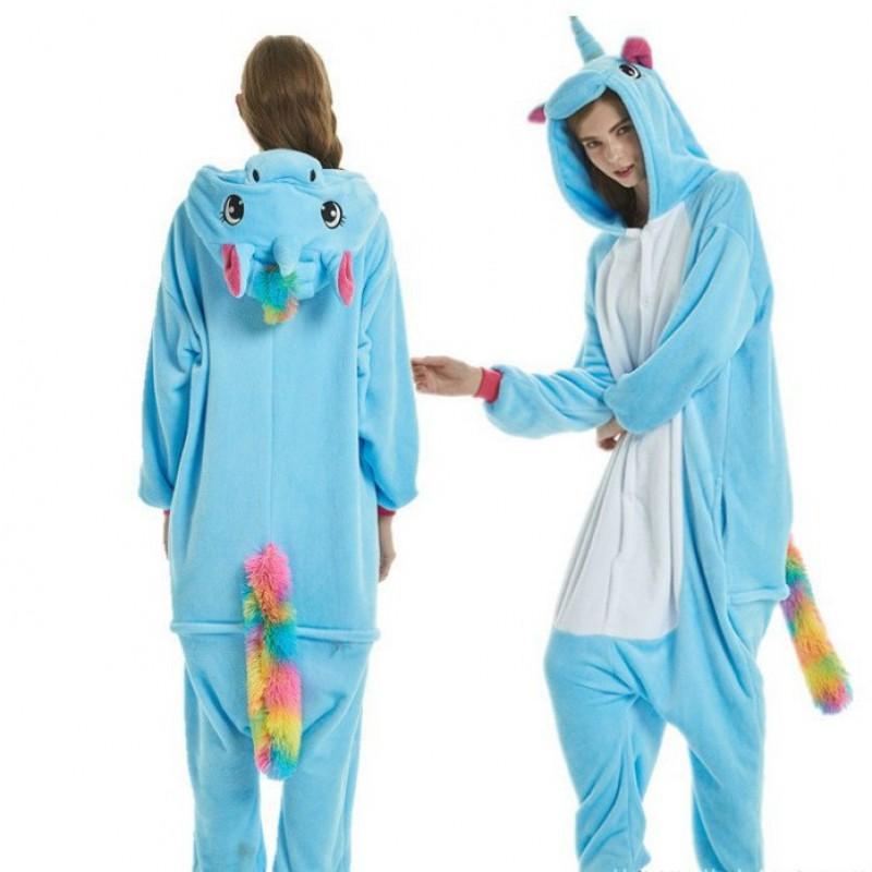 Cozy Cartoon Fleece Onesie Pajamas Couples Winter Home Sleepwear With Cow Nezha Capybara Disney Characters