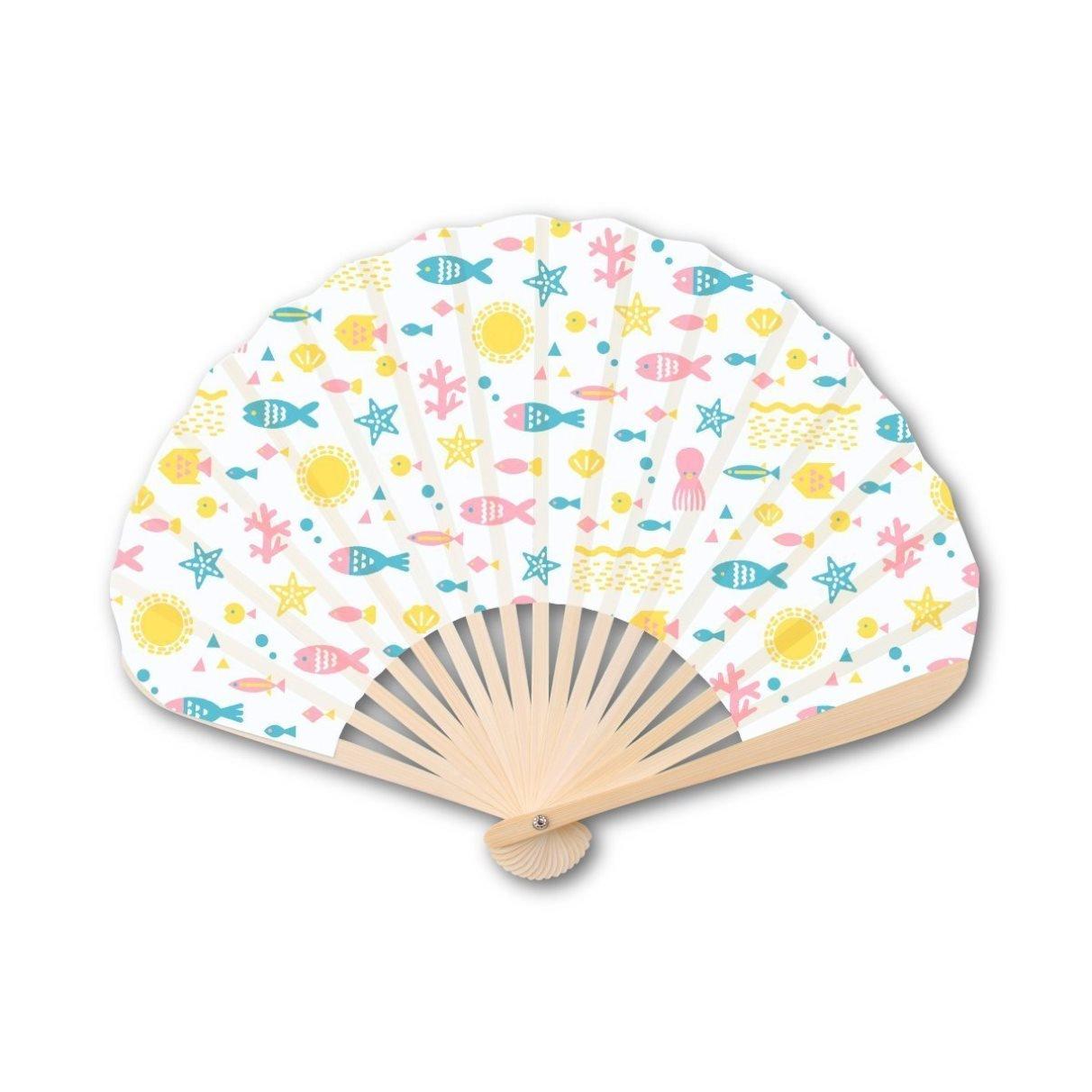 

New Japan Calendar Folding Fan Summer Vacation 697 Fish