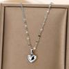 European and American Valentine's Day jewelry high-end love necklace creative gift peach heart photo frame pendant collarbone chain women