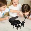 Exquisite Grand Piano Musical Instrument Model Piano Stool Toy Accessories Model Miniature House Decor for Birthday Kid Gift