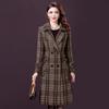 Damen-Herbst- und Winter-Schottenmantel