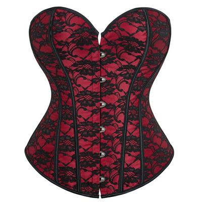 Women Strapless Sexy Jacquard Boned Tummy Control Corset Shapewear Top
