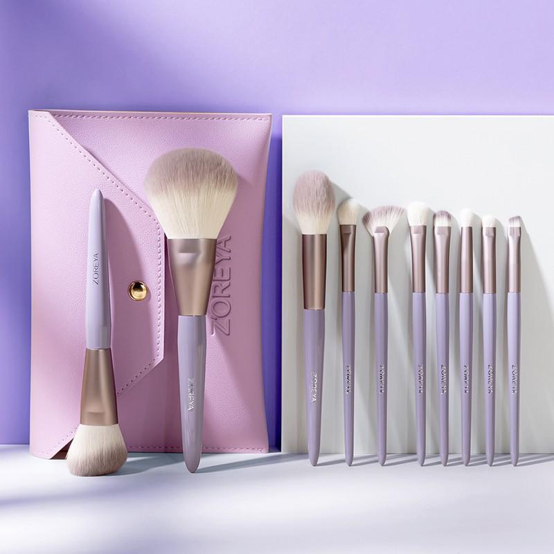 

Cangzhou Morandi Series Storage Bag Set Soft Hair Eyeshadow Blush Brush Makeup Brush Full Set Concealer Brush Morandi color series [storage bag] лаванда фіолетовий колір