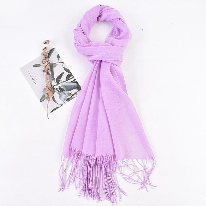 Women 70x200cm Faux Cashmere Solid Fringe Scarf Minimalist Elegant A/C Shawl Soft Breathable Autumn And Winter Warm Scarf