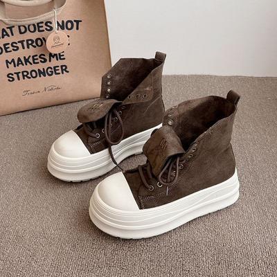 Wüstenwind Retro Matt Schnürung Dicke Sohle Martin Stiefel 22 Herbst und Winter Neu Kleine Lässige Board Schuhe