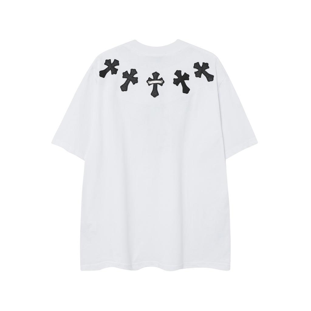 9989 CHROME HEARTS 2025 Summer New High Quality Cotton Round Neck Loose Large Size Men's and Women's T-shirt Couple T-shirt