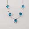 Swiss Blue Topaz Gemstone Silver Necklace, 925 Sterling Silver Topaz Necklace, Blue Topaz Handmade Women Necklace RN-2-4