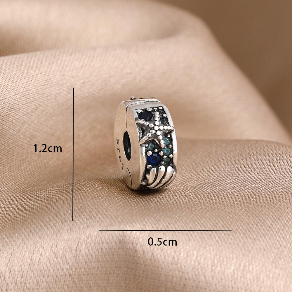Blue 925 Silver Dolphin Octopus Turtle Swallow Pendant Bead, Suitable for European Bracelet DIY Women's Jewelry Accessories