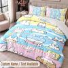Custom Name Text 3Pcs Bedding Set Miffy Duvet Cover And Two Pillowcases