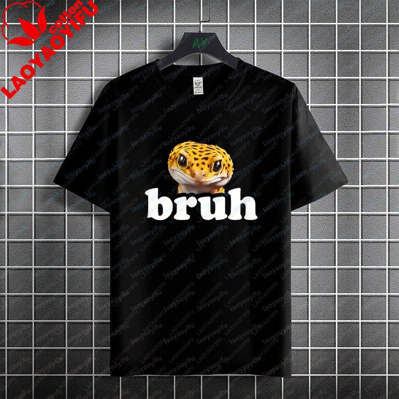 Unisex Unisexs Casual Attire For Geckothemed Streetwear Outfits Pure Cotton Short Sleeve Round Neck Fashion Tshirt