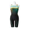 Stream Ace Half Suit for Competitive Swimming and FINA Women's (Masters Back) Racing, Approved, N2MGA743, Black/Orange