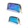 Iridescent Holographic Makeup Bag for Women Clear Waterproof Toiletry Travel Cosmetic Pouch