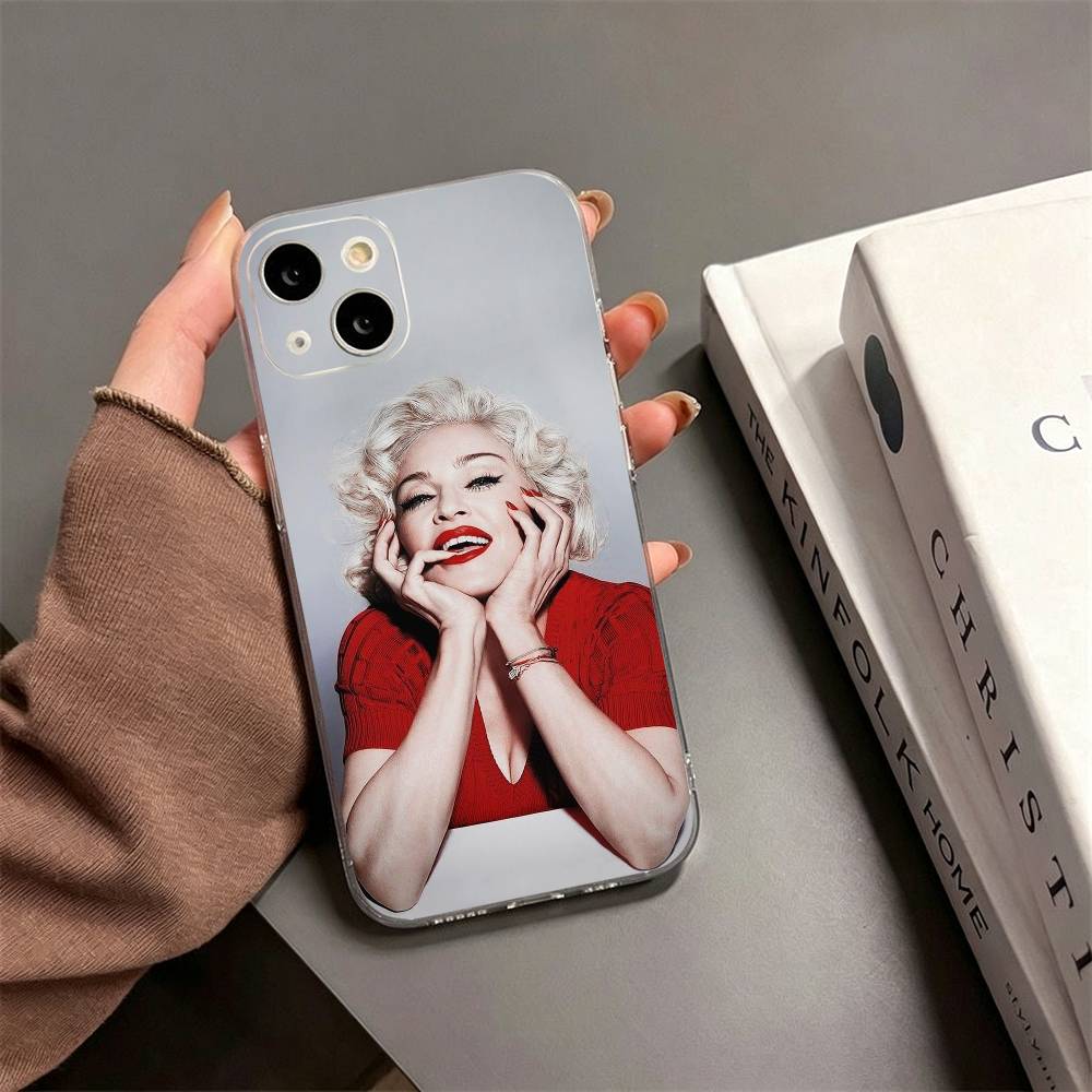 Sängerin M-Madonna Handyhülle für iPhone 17, 16, 15, 14, 13, 12, 11 Plus, Pro Max Weiche Transparente Hülle