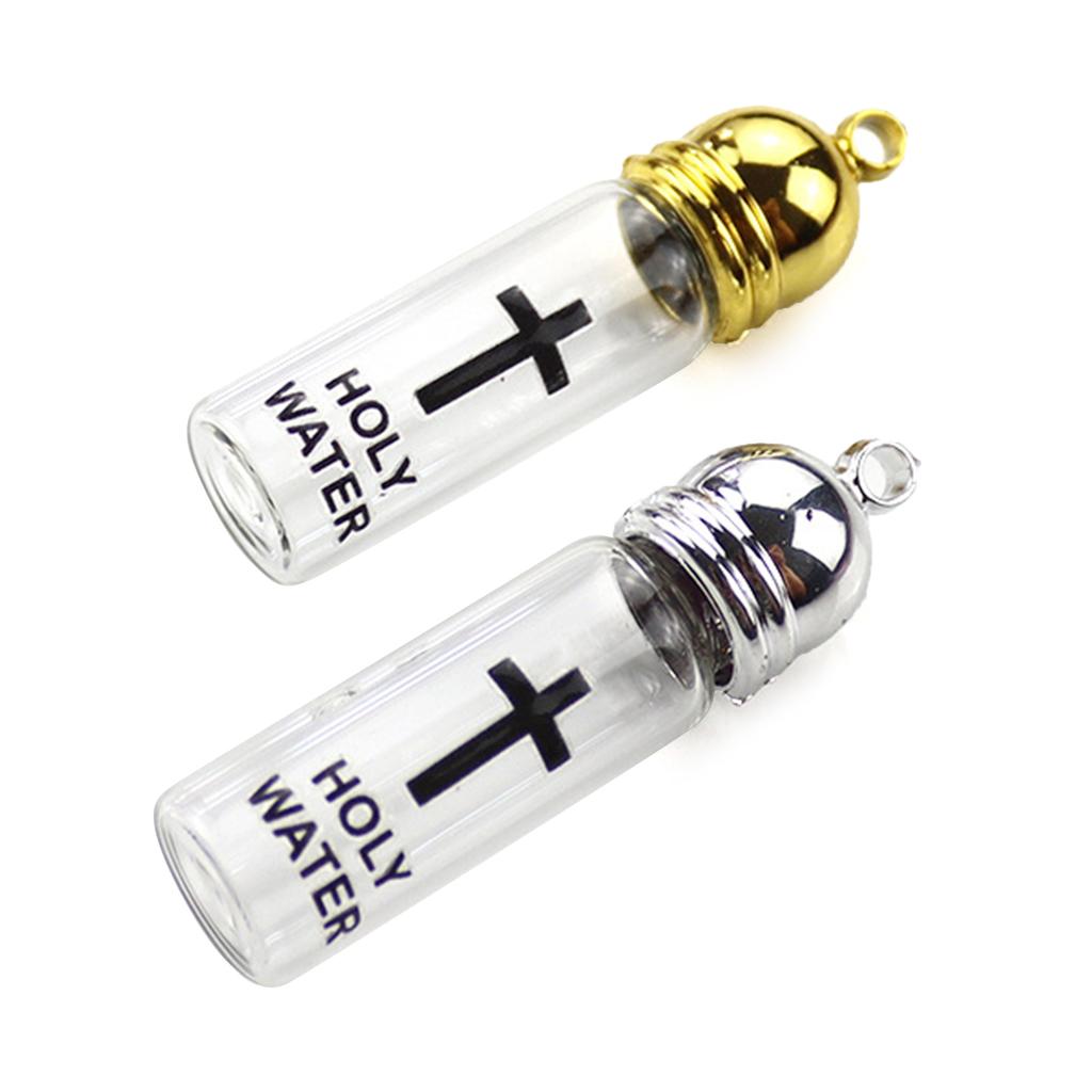 Elegant Holy Water Bottle Glass Holy Water Container Featuring Silver/Gold Color Lid For Spiritual Rituals Collectors