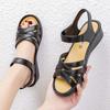 Large size women's sandals 2025 summer new rubber and plastic Velcro flat sole middle-aged and elderly soft sole mother-in-law sandals mother shoes