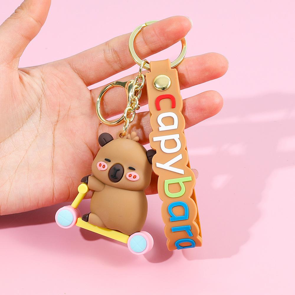 Creative Cute Capybara Keychains For Car Keychain Anime Cartoon Capibala Pendant Women Doll Keyring Charm Holiday Gifts Jewelry