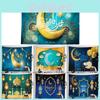 Lebhafter Eid Mubarak Wandteppich Mond Stern Wandbehang Dekor für Ramadan-Feiern