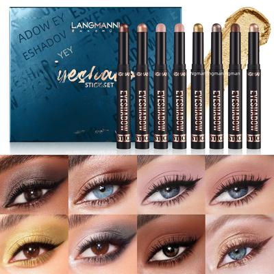 LANGMANNI Shimmer Eyeshadow Stick, Waterproof Long-lasting Smudge-proof, Easy To Blend, 2g8