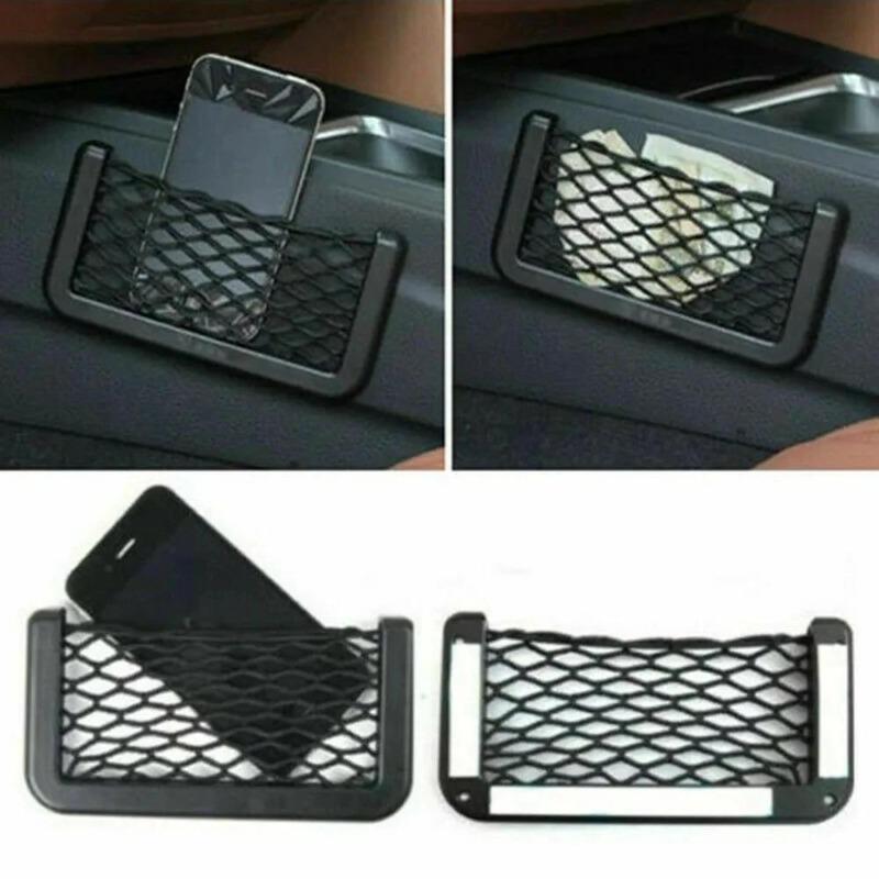 1Pc Universal Car Organizer - Mesh Storage Bag Net Pocket, Multi-Function with Phone Holder, Easy Access Auto Accessory