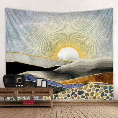 Heimdeko Sonnenaufgang Ölgemälde Wandteppich Wandbehang Stoff Stoff Wohnzimmer Schlafzimmer Hippie Wandteppich