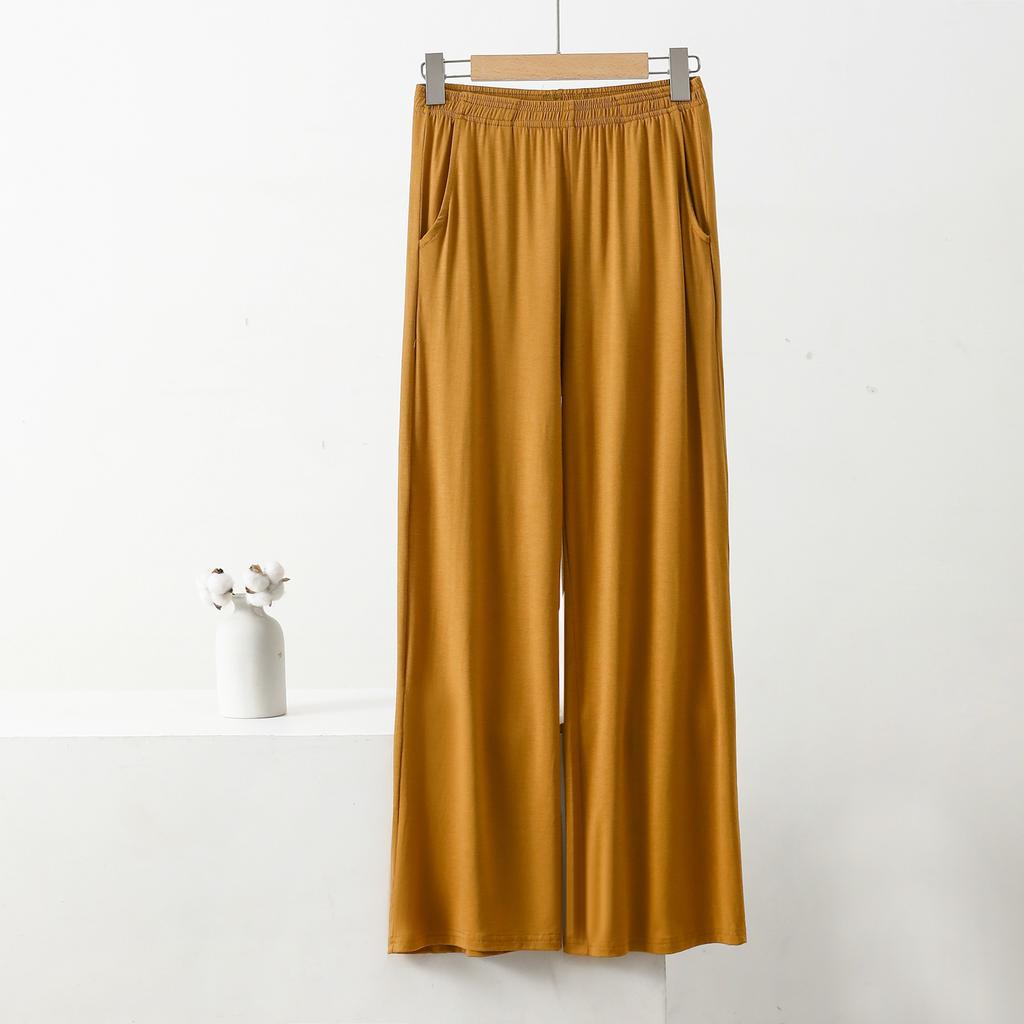 Spring Summer Autumn Solid Colour 8XL Straight Pants with Pockets Elastic Waist Loose Trousers Casual Loose High Waist Trousers Casual Yoga Trousers