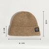 autumn and winter knitted hat, outdoor sports thermal head hat, fleece flanged hat, solid color simple alphabet hat