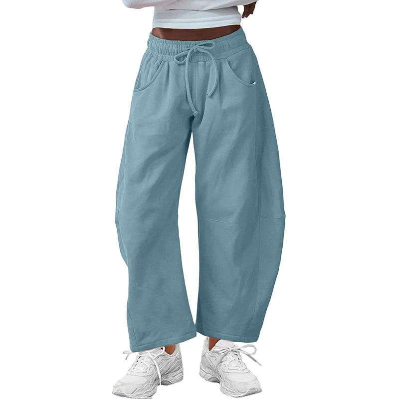 2025 European & American Women's Summer Sports Drawstring Nine-Point Sweatpants