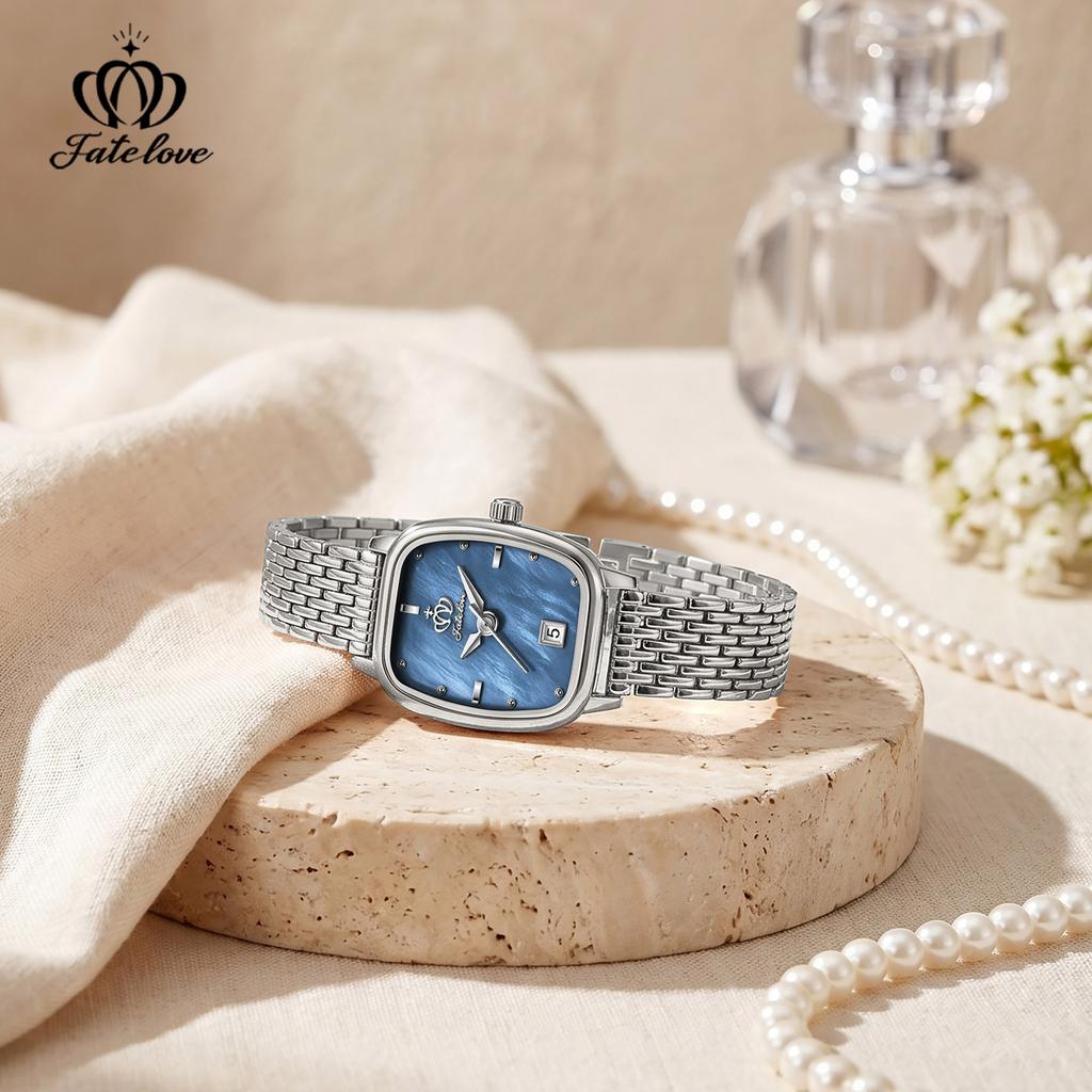 Fatelove 931 Women's Quartz Watches Original Steel Strap Waterproof Auto Date Watch for Woman Fashion Elegant Ladies Watches