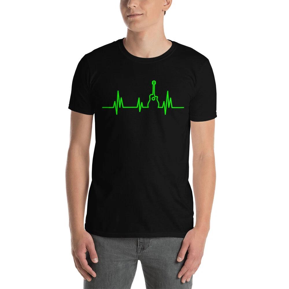 Cool Heartbeat Pulse Frequency Guitar Funny Gift Short-Sleeve Unisex T-Shirt M