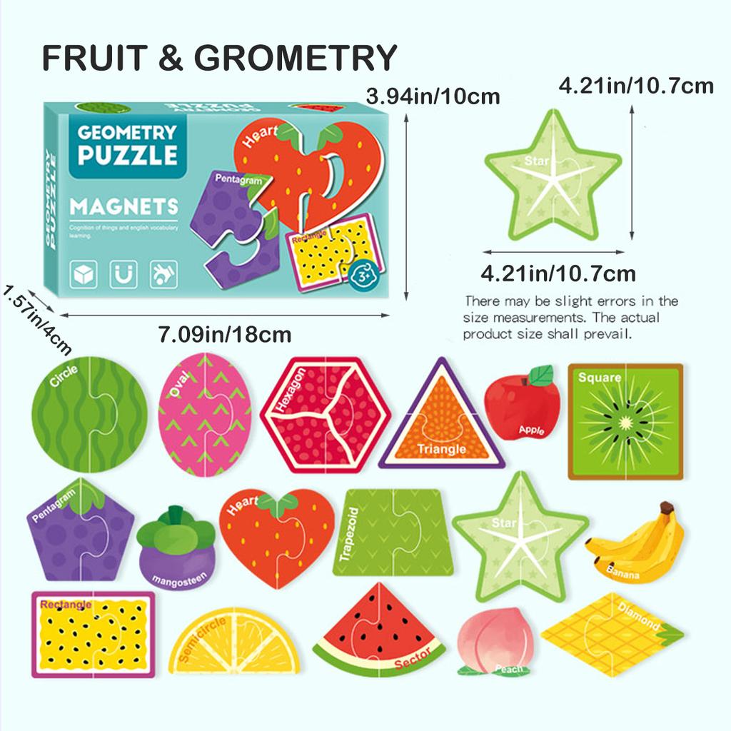 Magnetic Stickers Puzzle, Letters, Numbers, Fruits, Dinosaurs, Animals, Transportation Early Education Puzzle Toys For Kids