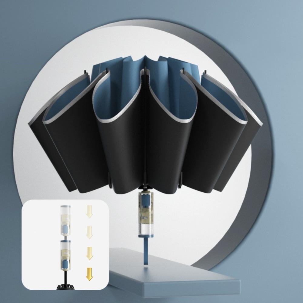 Reverse Folding UV Umbrellas Reflective Stripe Rain Umbrella Automatic Umbrella  Storm Resistant