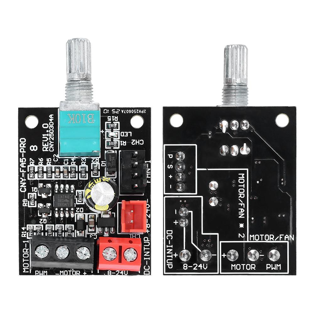 DC 8-24V 5A 4 Wire Violent Fan Speed Controller Brushless 22KHz Adjustable DC Motor PWM Speed Controller
