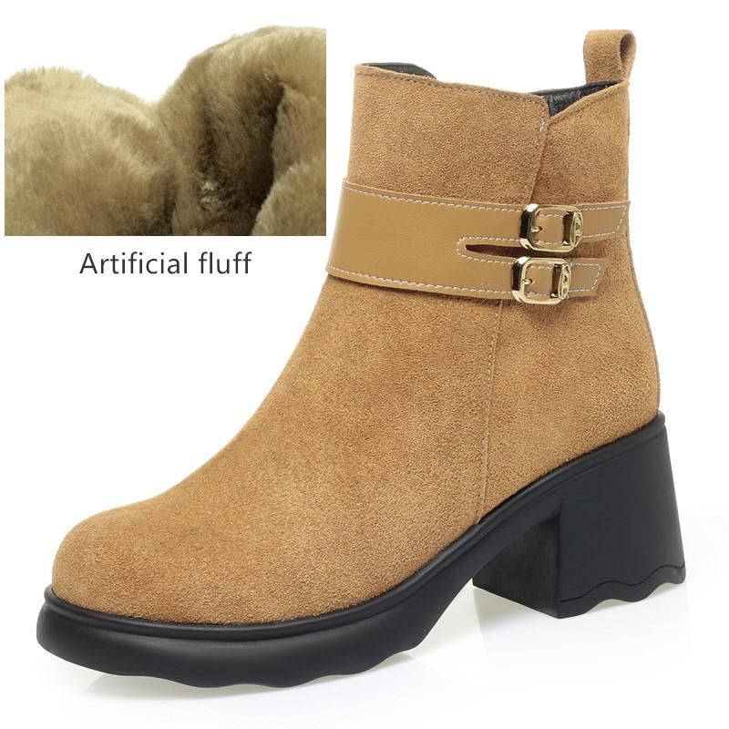 Fashion AIYUQI Snow Boots Women 2025 New Genuine Leather Women's Ankle Boots Platform Large Size 41 42 43 Winter Booties Women