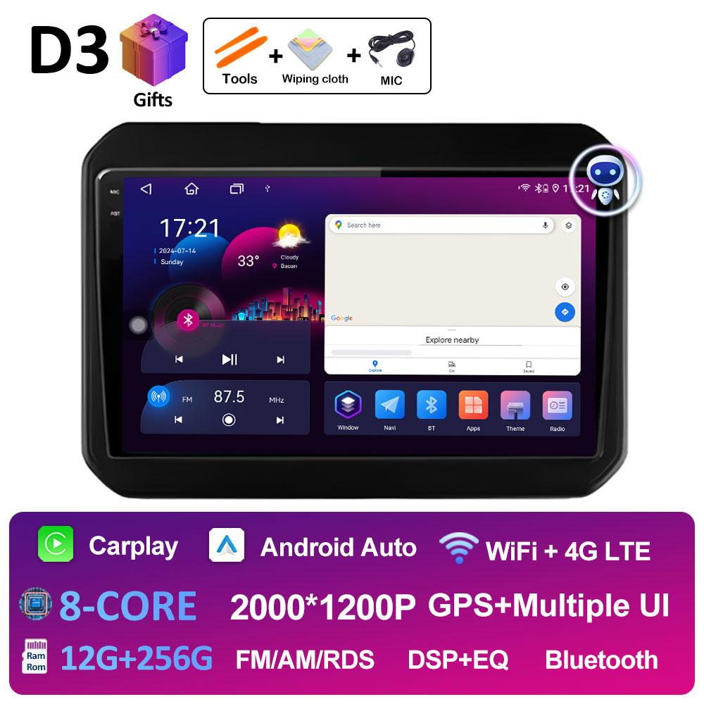 For Suzuki Ignis 2016 2017 2018 2019 2020 Android Auto Wireless Carplay DSP Stereo Autoradio Cooling Fan QLED IPS Screen WIFI 4G