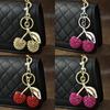 Cherry Keychain Jewelry Gift For Women With Diamond Embellishments For Fashion Accessories